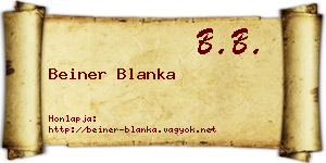 Beiner Blanka névjegykártya